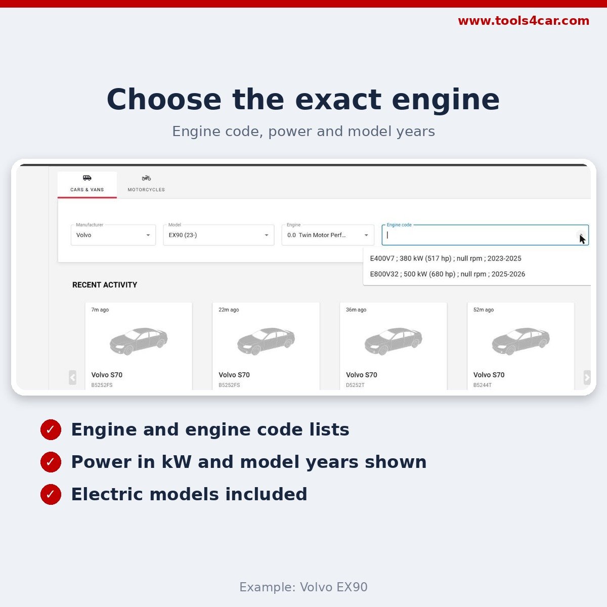 Autodata – select the exact engine and production years