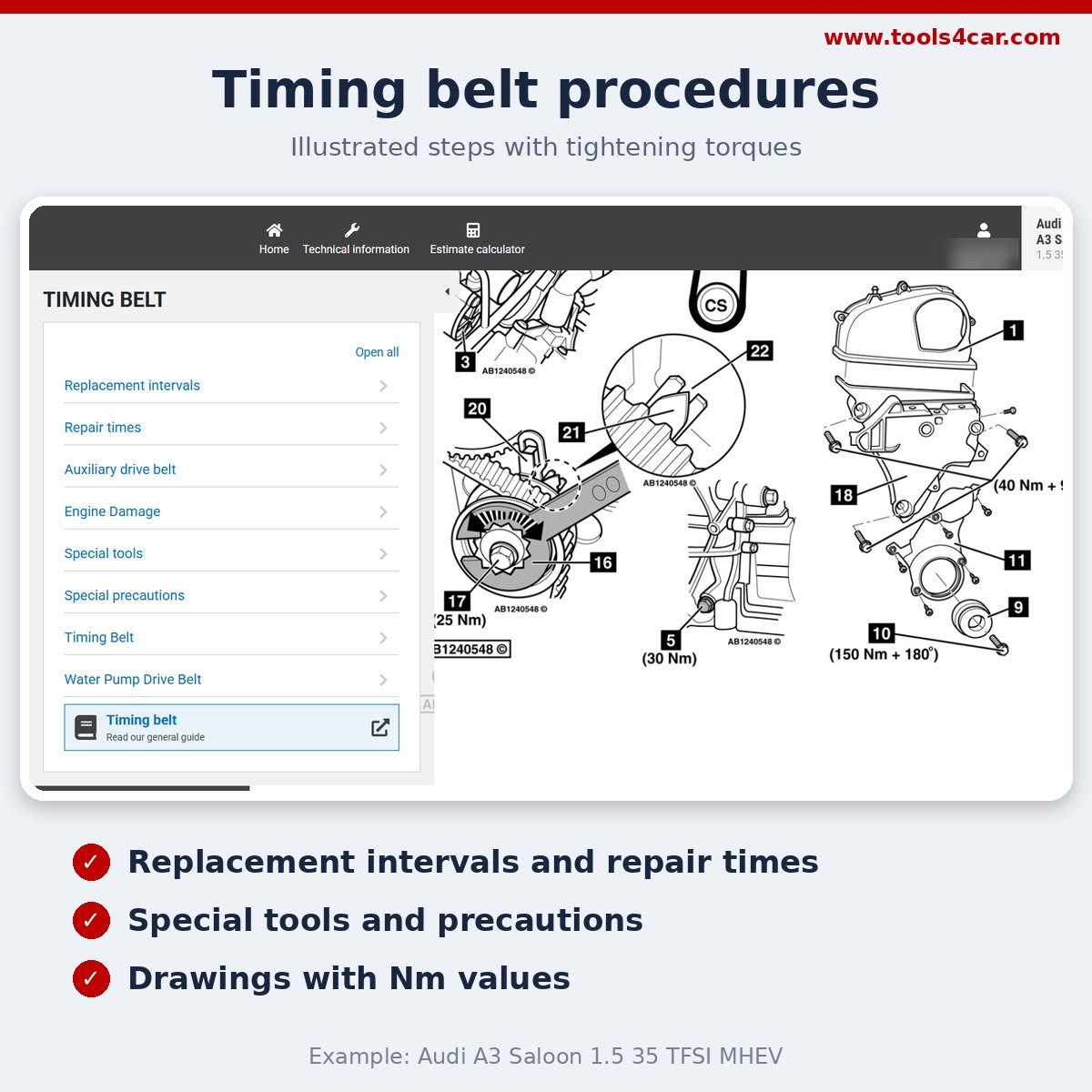 Autodata timing belt replacement procedure