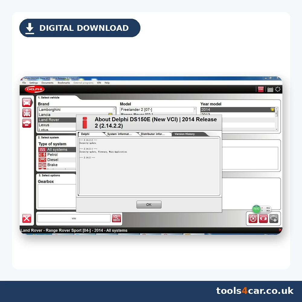 Delphi 2014.2 update diagnostic software – digital download