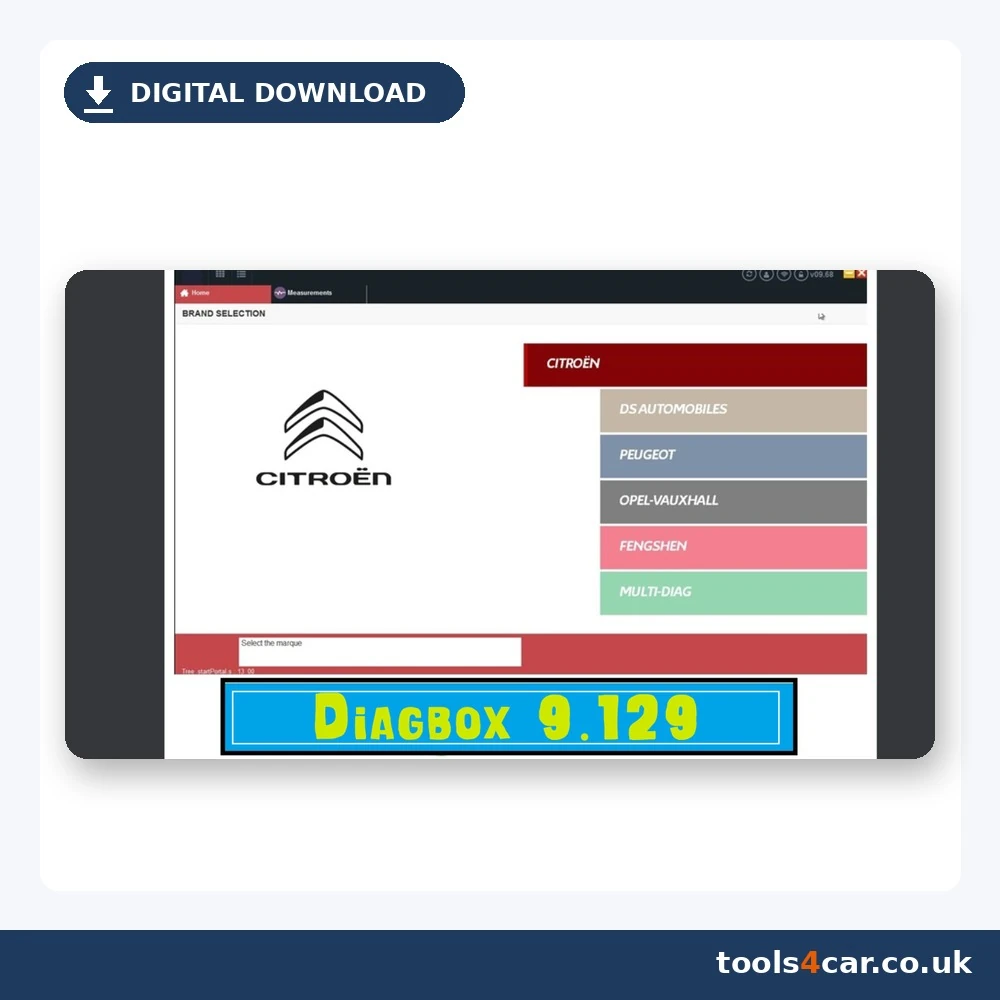 Diagbox 9.129 diagnostic software for Peugeot Citroën and DS – digital download