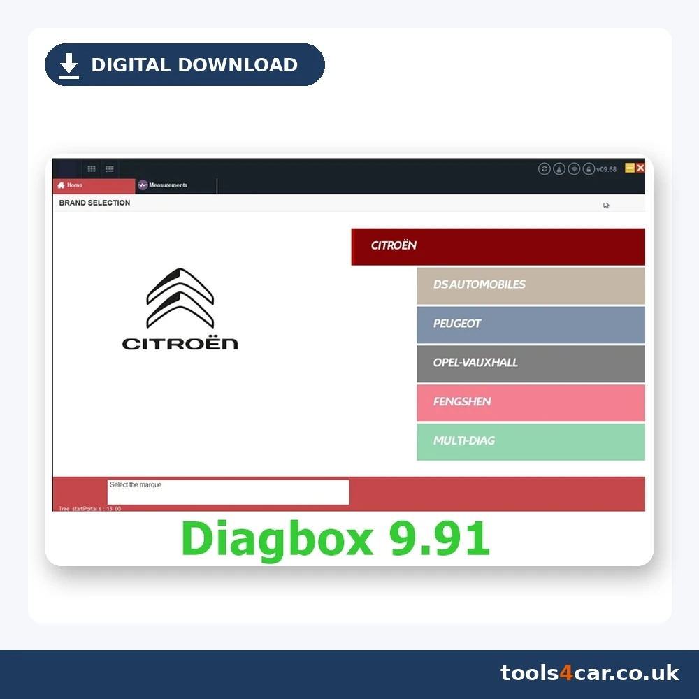 Diagbox 9.91 diagnostic software for Peugeot Citroën and DS – digital download