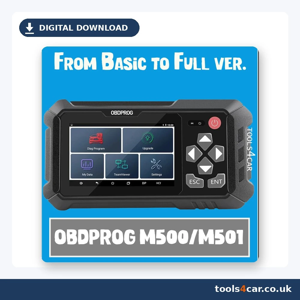 OBDPROG M500 and M501 upgrade from basic to full version 2024 – digital download