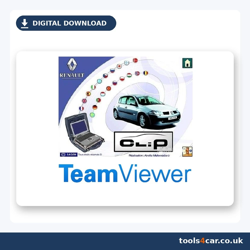 Renault Can Clip V213 software with TeamViewer remote installation – digital download